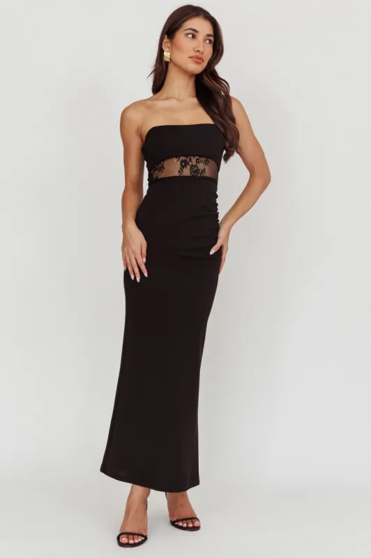 Lilliana Strapless Lace Maxi Dress Black sold by Selfie Leslie