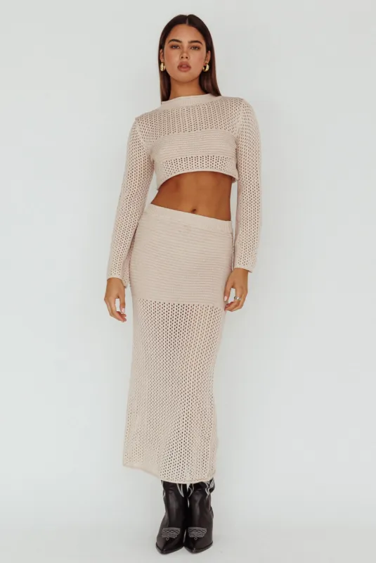 Bayside Crochet Midi Skirt Beige sold by Selfie Leslie