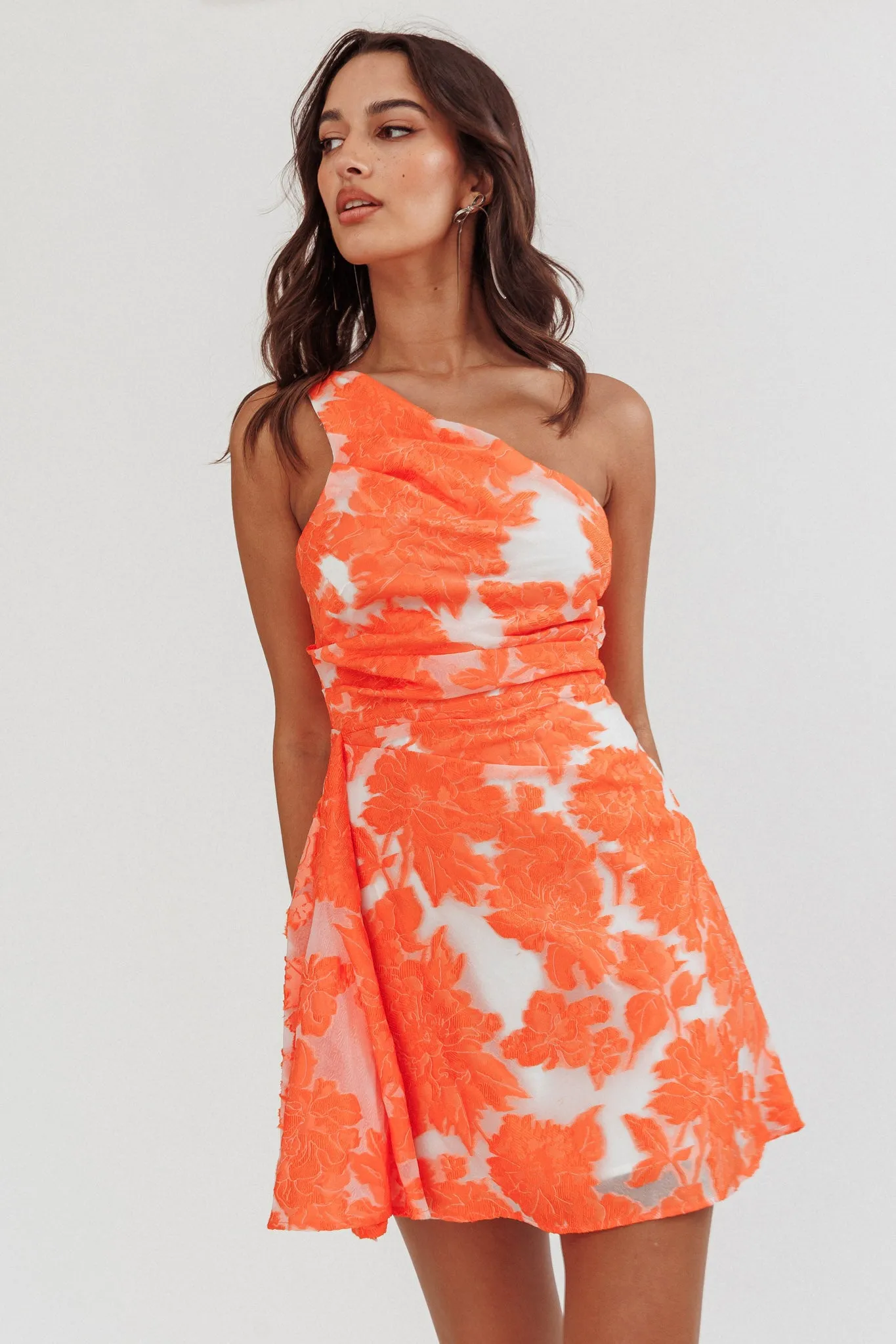 Inner Power One-Shoulder Mini Dress Orange sold by Selfie Leslie product image thumbnail 5