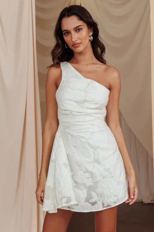 Inner Power One-Shoulder Mini Dress White sold by Selfie Leslie