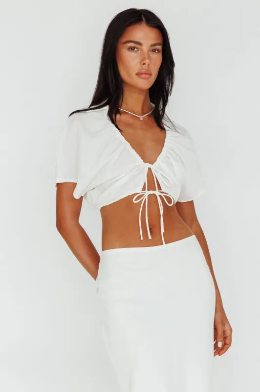 Coast To Coast Tied Crop Top White sold by Selfie Leslie