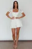 Hold My Halo Lace Sleeve Romper White sold by Selfie Leslie