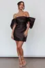 Magnolia Off-Shoulder Mini Dress Black sold by Selfie Leslie