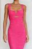 Nadia Ruched Fishtail Maxi Dress Hot Pink sold by Selfie Leslie