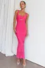 Nadia Ruched Fishtail Maxi Dress Hot Pink sold by Selfie Leslie