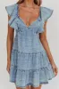 Daffodil Ruffle A-Line Mini Dress Light Blue sold by Selfie Leslie