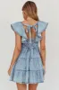 Daffodil Ruffle A-Line Mini Dress Light Blue sold by Selfie Leslie