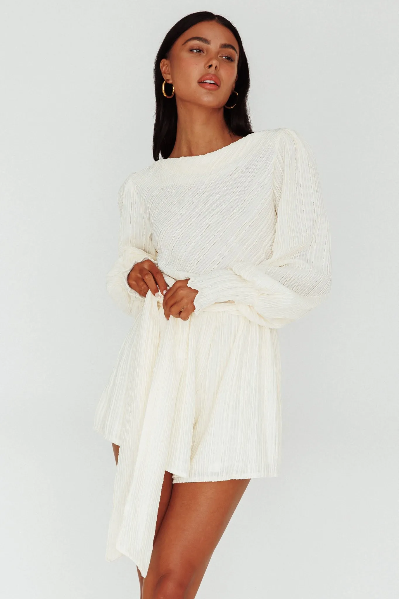 Summer Lover Long Sleeve Romper Cream sold by Selfie Leslie product image thumbnail 5