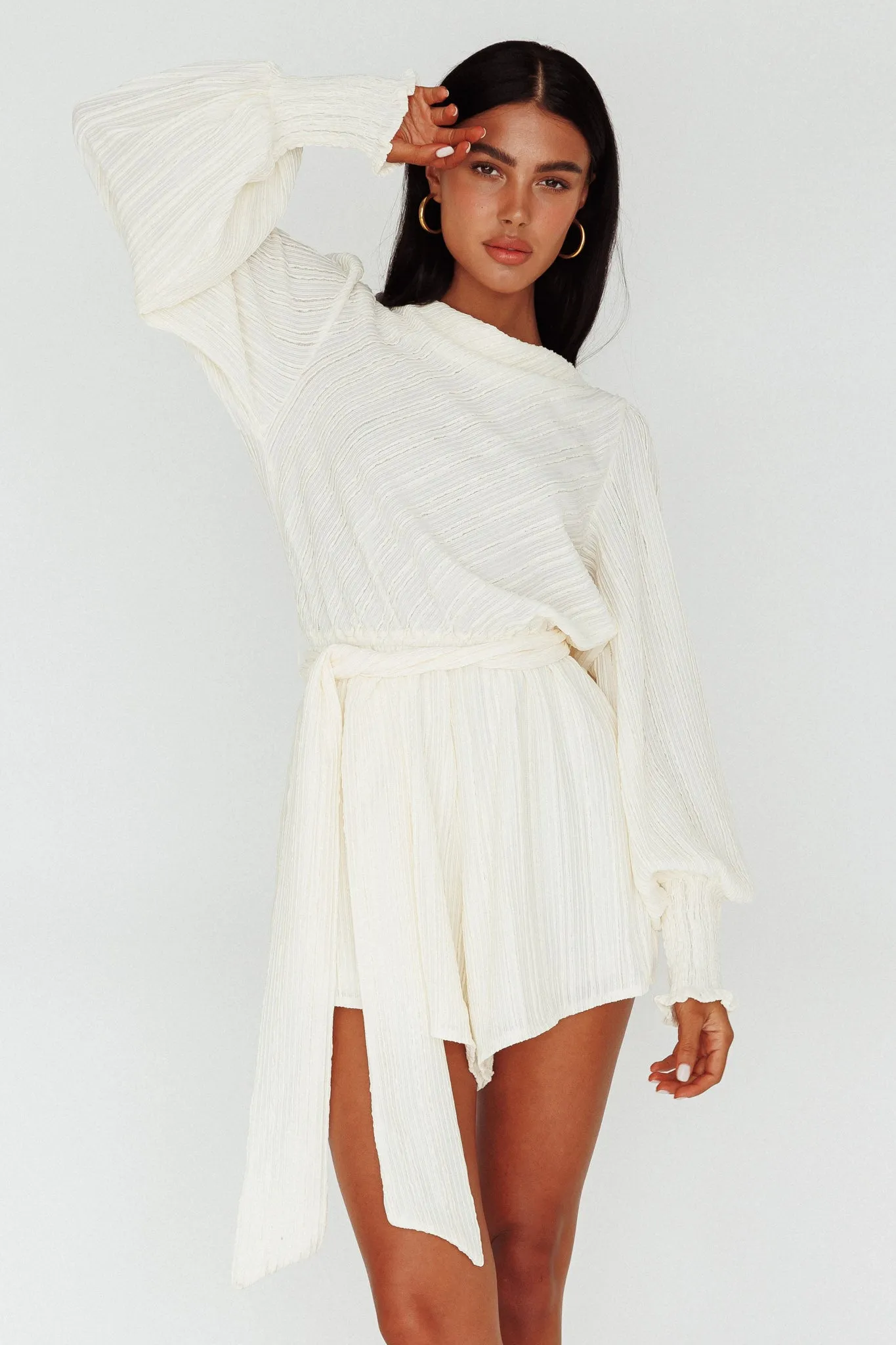 Summer Lover Long Sleeve Romper Cream sold by Selfie Leslie product image thumbnail 2