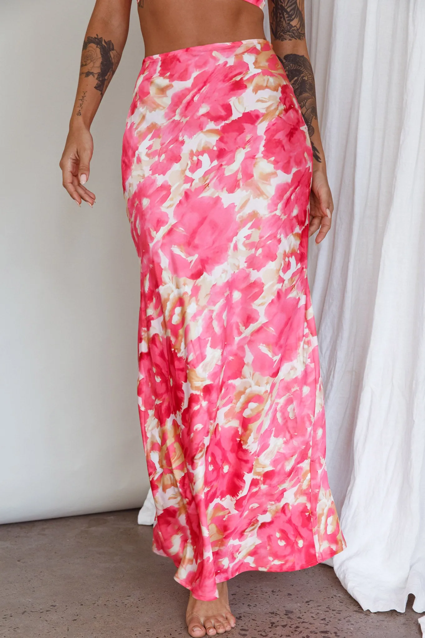 Well Versed Maxi Skirt Abstract Pink sold by Selfie Leslie product image thumbnail 4