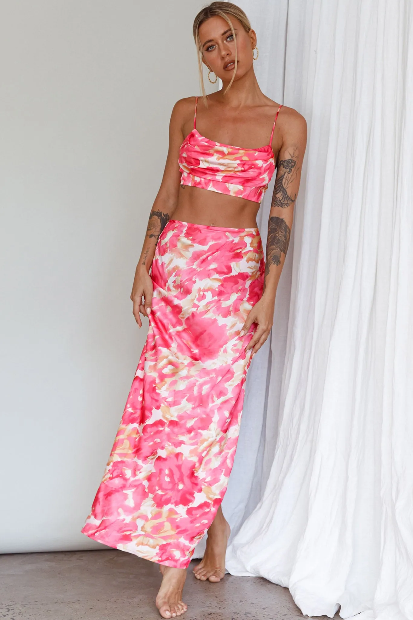 Well Versed Maxi Skirt Abstract Pink sold by Selfie Leslie product image thumbnail 3