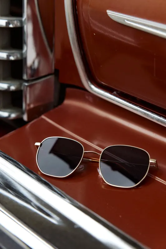 Peta And Jain Farrah Gold Aviator Sunglasses Black sold by Selfie Leslie