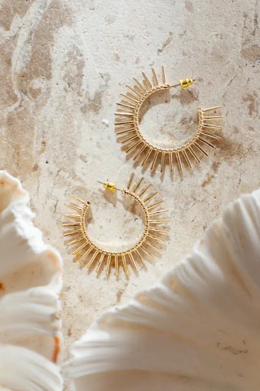 Starshine Sun Earrings Gold sold by Selfie Leslie