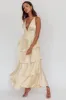 Auguste Tiered Frill Strappy Back Dress Butter sold by Selfie Leslie