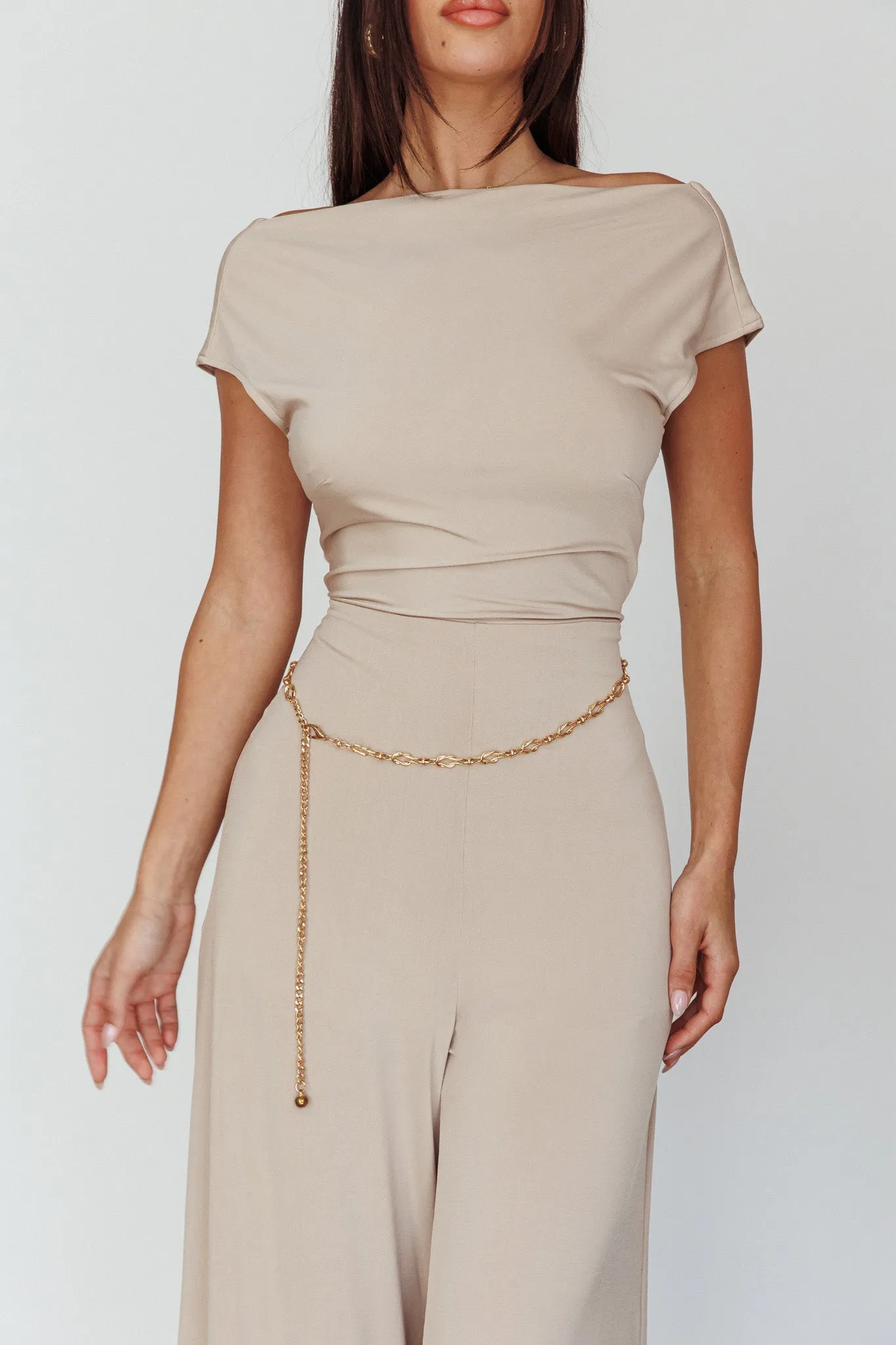 Lucinda Twist Back Jumpsuit Oat sold by Selfie Leslie product image thumbnail 4