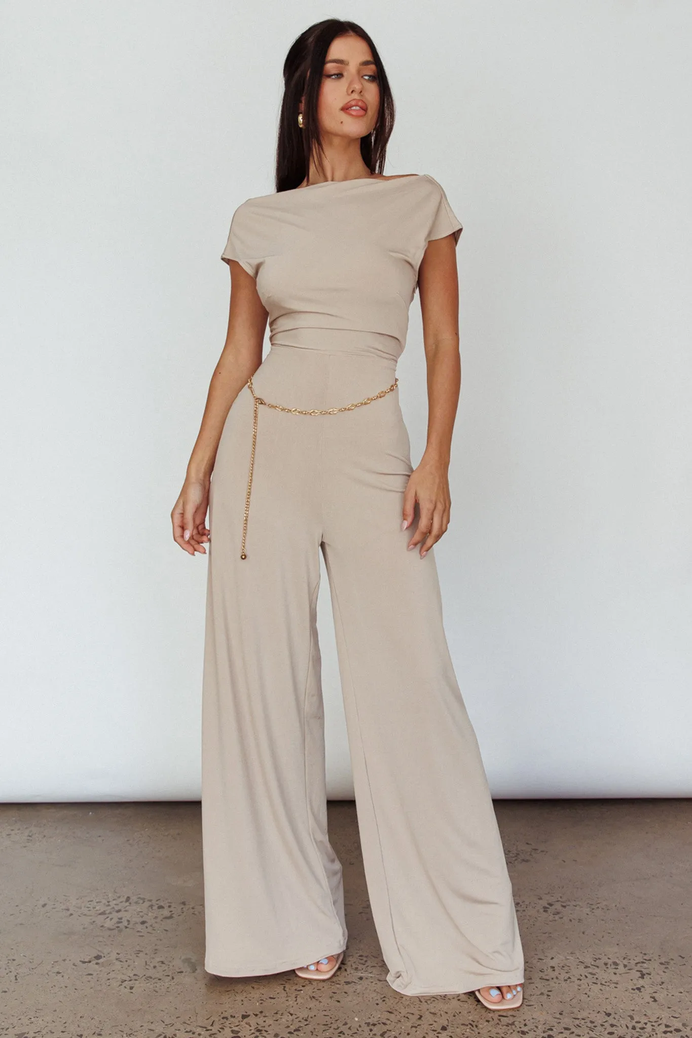 Lucinda Twist Back Jumpsuit Oat sold by Selfie Leslie product image thumbnail 3