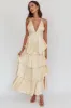 Auguste Tiered Frill Strappy Back Dress Butter sold by Selfie Leslie