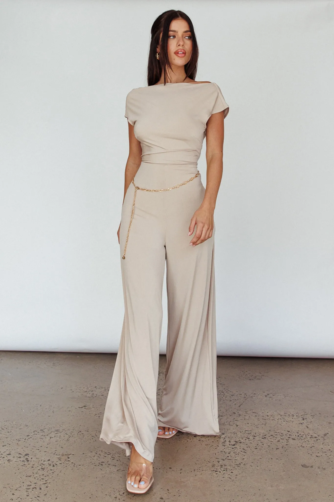 Lucinda Twist Back Jumpsuit Oat sold by Selfie Leslie product image thumbnail 5