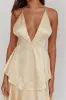 Auguste Tiered Frill Strappy Back Dress Butter sold by Selfie Leslie
