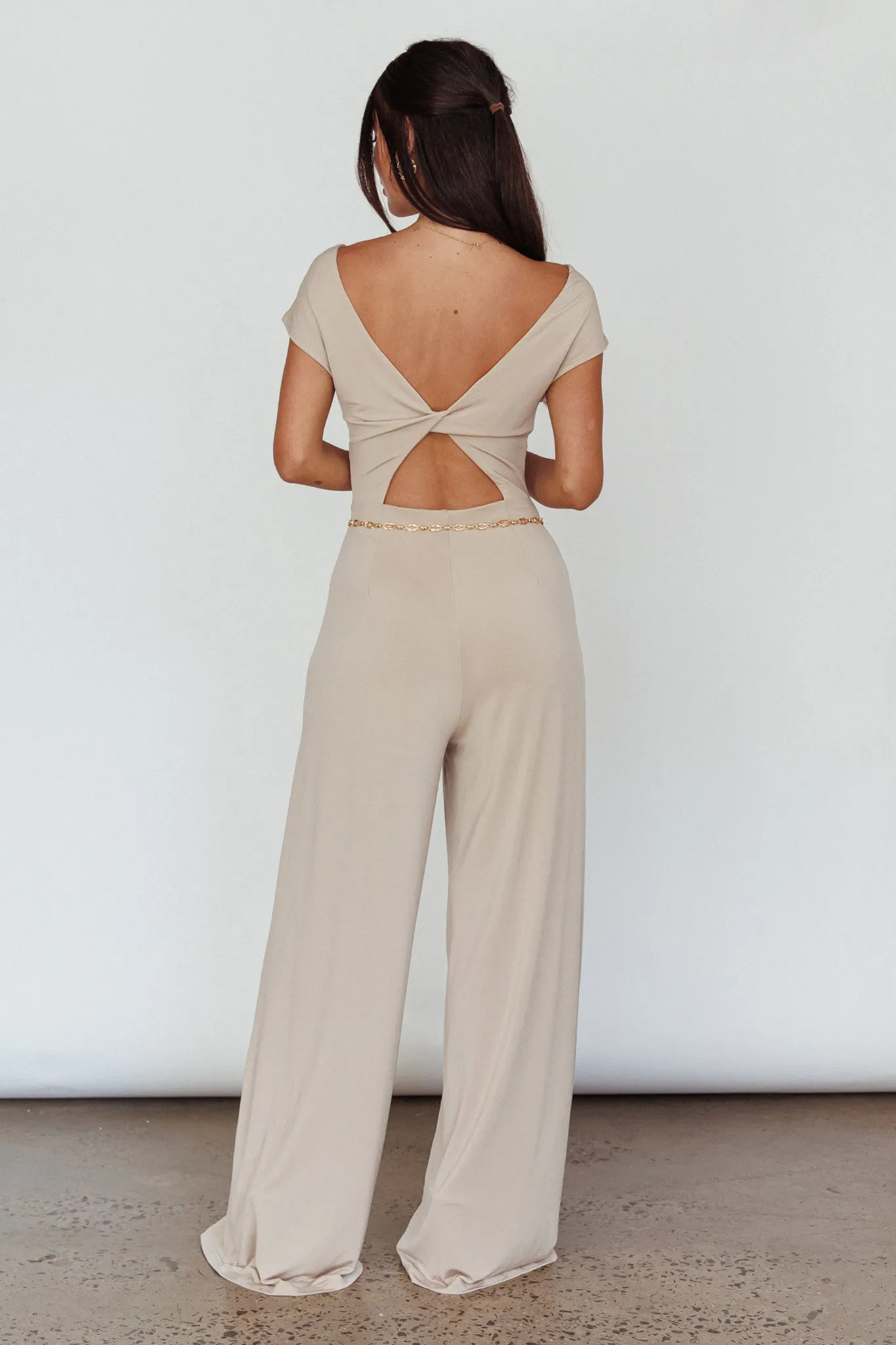 Lucinda Twist Back Jumpsuit Oat sold by Selfie Leslie product image thumbnail 2
