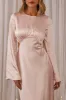 Doting Bell Sleeve Cut-Out Midi Dress Blush sold by Selfie Leslie
