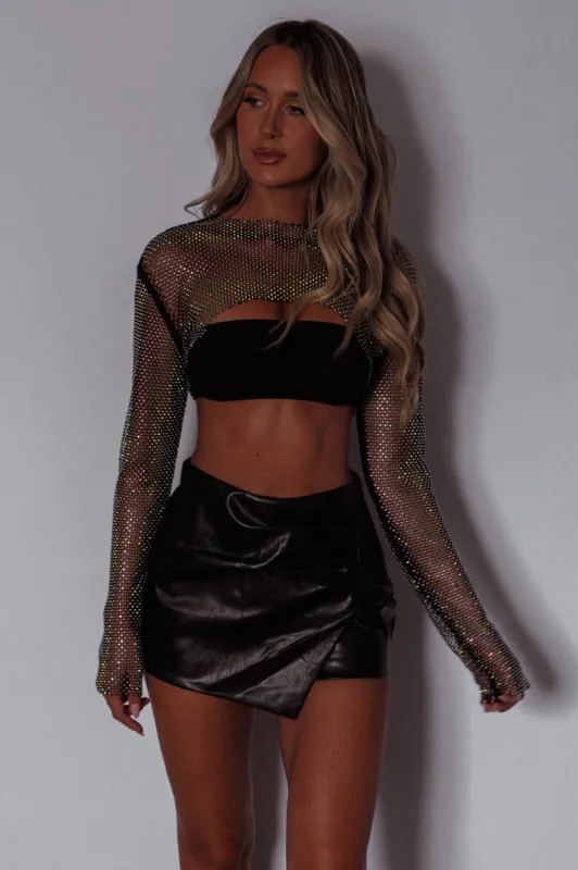 Last Call Fishnet Crop Top Black sold by Selfie Leslie