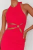 Crystal Skies Cut-Out Feature Midi Dress Fuchsia sold by Selfie Leslie