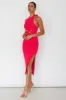 Crystal Skies Cut-Out Feature Midi Dress Fuchsia sold by Selfie Leslie