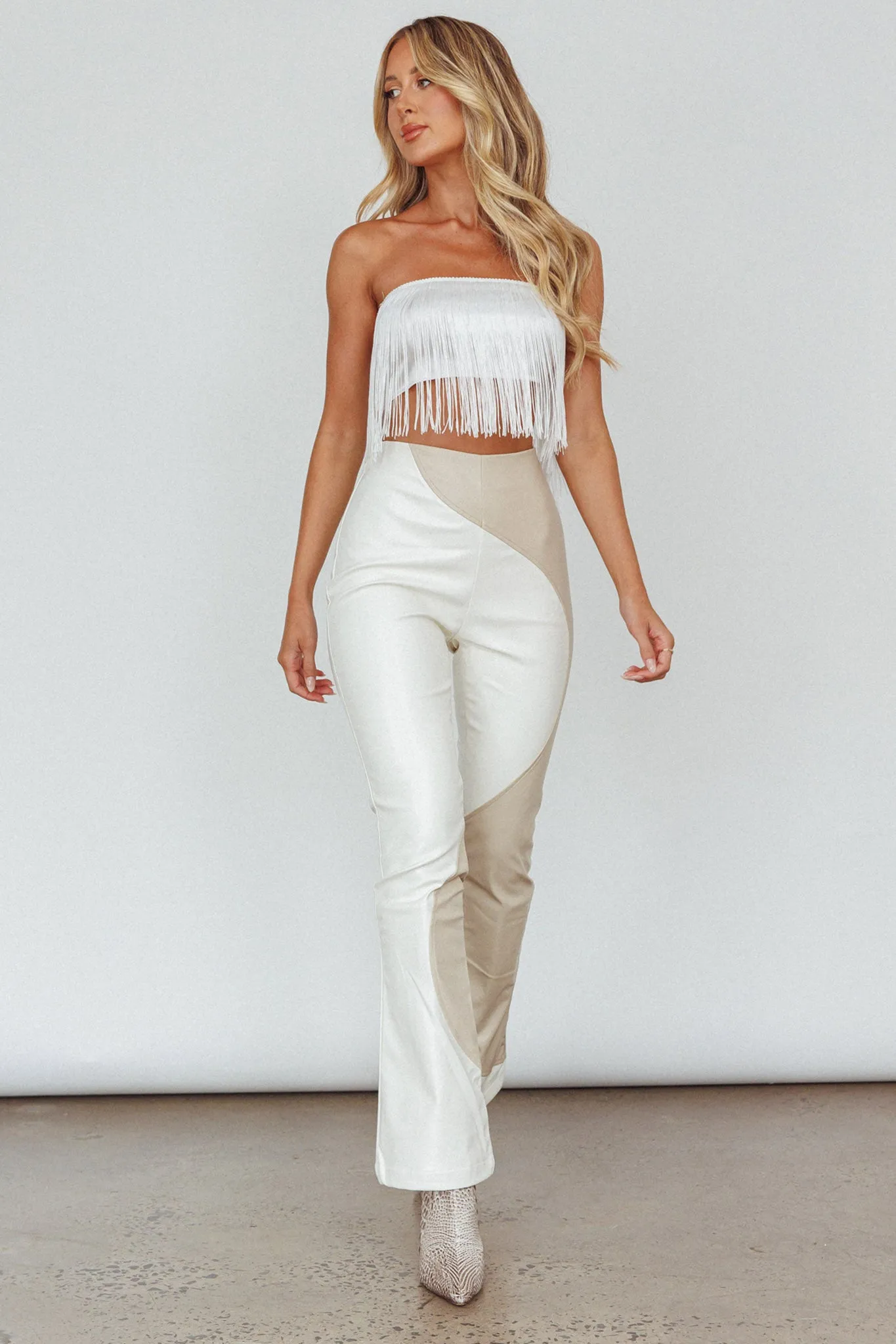 Miss Daisy Fringe Crop Top White sold by Selfie Leslie product image thumbnail 3