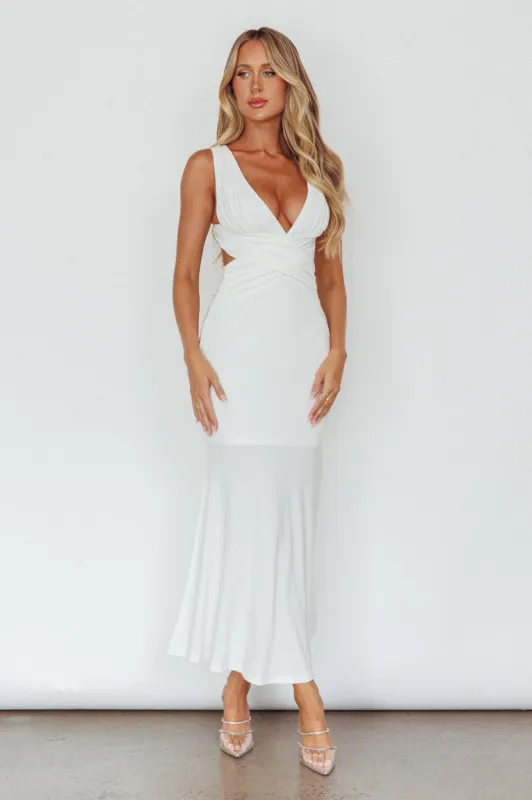 Alethia Cross Back Midi Dress White sold by Selfie Leslie