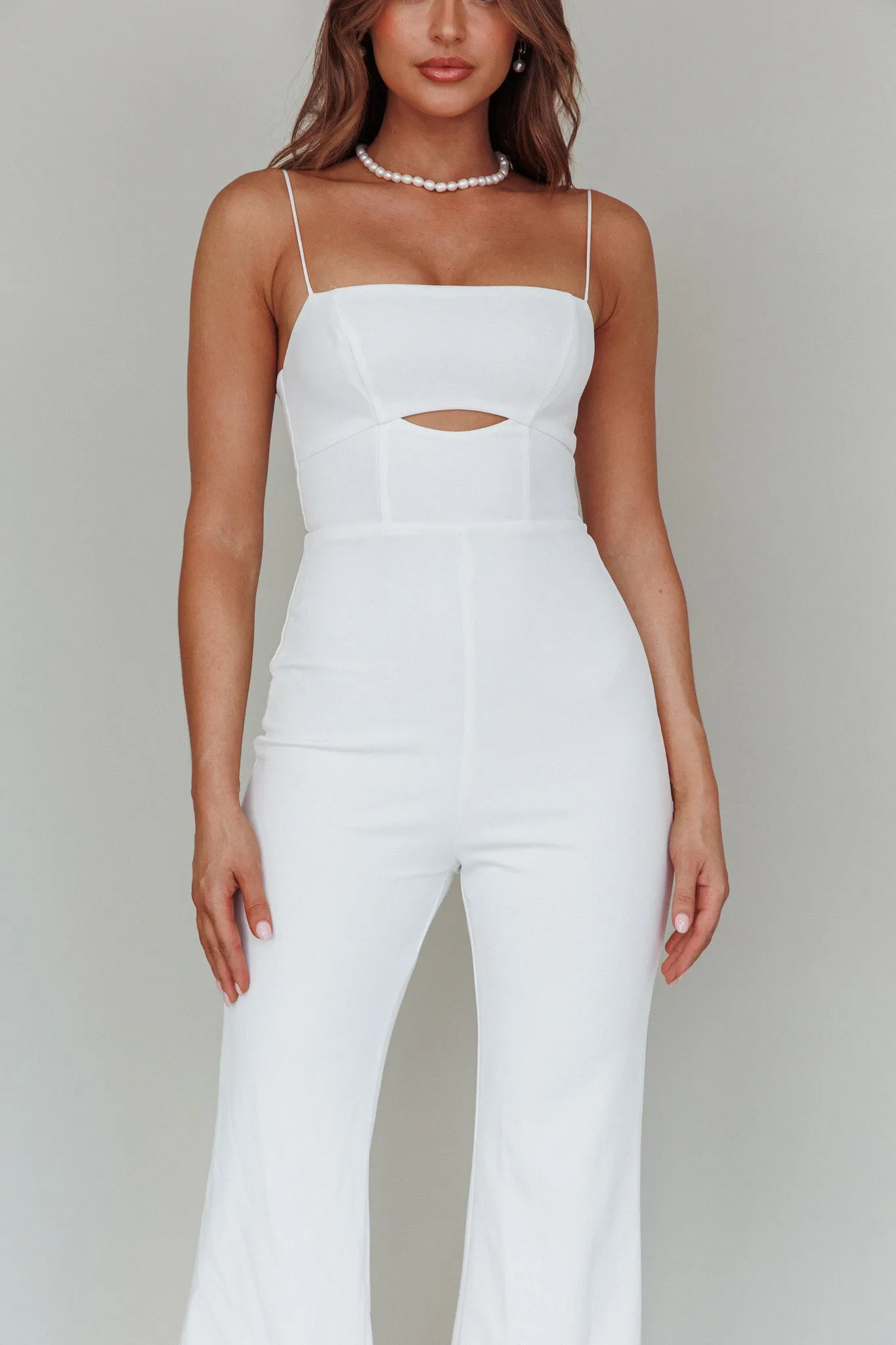 Lyrics Keyhole Jumpsuit White sold by Selfie Leslie product image thumbnail 4