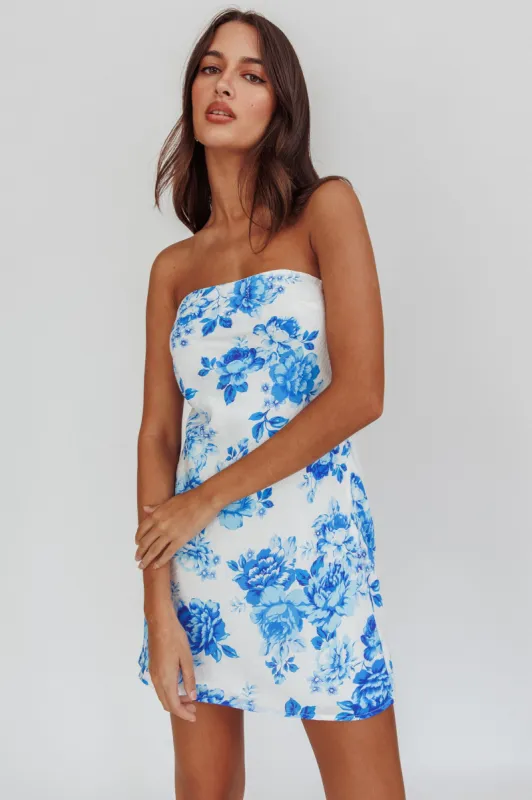 Sorbet Strapless Mini Dress Blue sold by Selfie Leslie