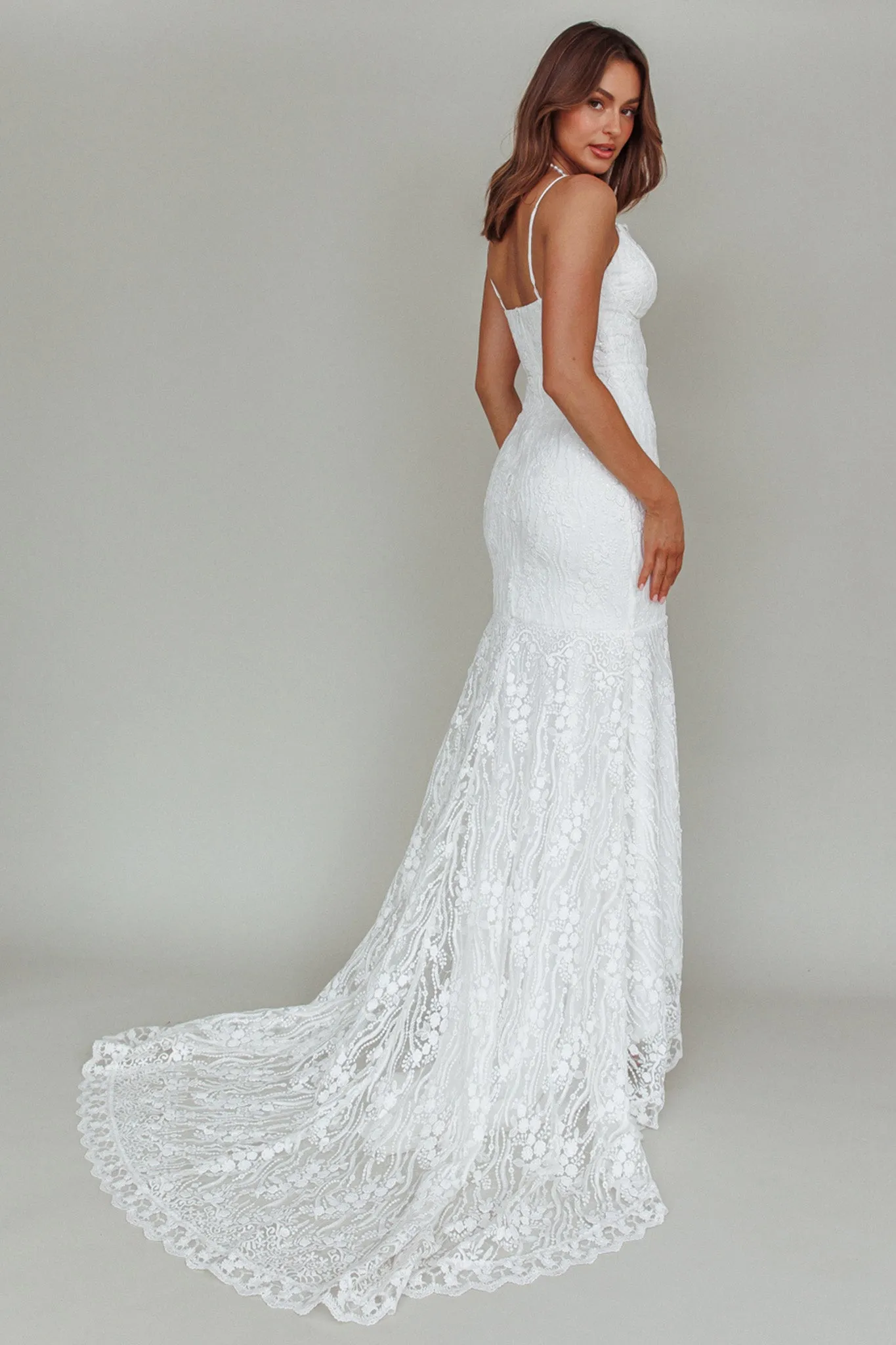 Your Beloved Lace Maxi Dress White sold by Selfie Leslie
