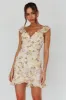 Make Memories Frill Strap Mini Dress Floral Yellow sold by Selfie Leslie