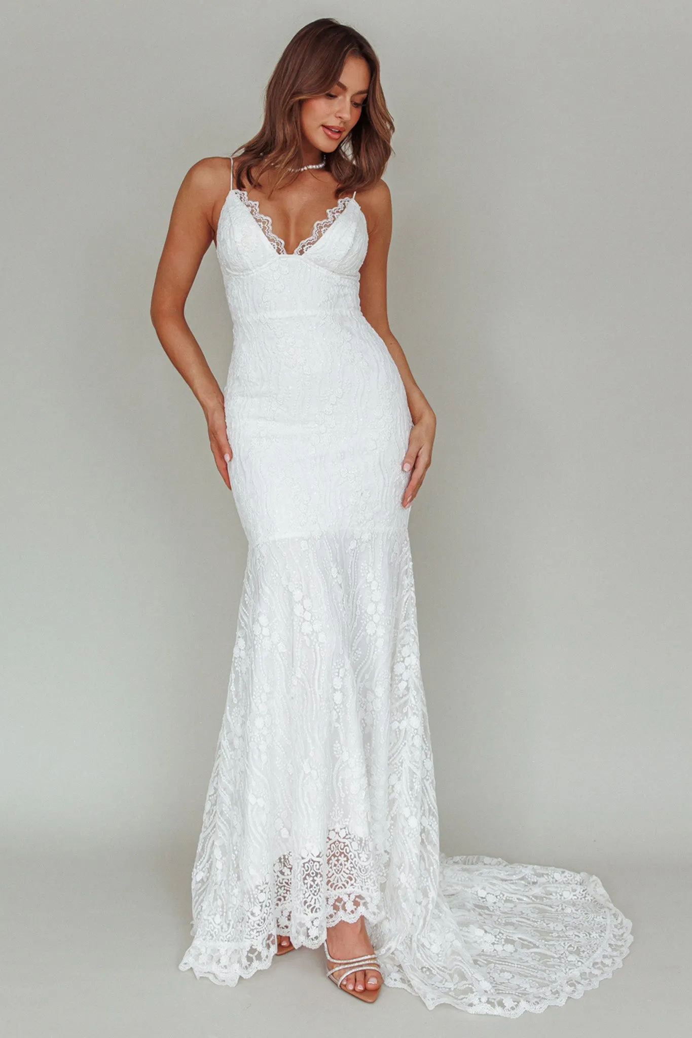 Your Beloved Lace Maxi Dress White sold by Selfie Leslie product image thumbnail 2