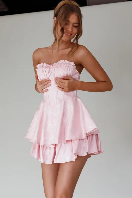 Paris Muse Gathered Bust Romper Pink sold by Selfie Leslie