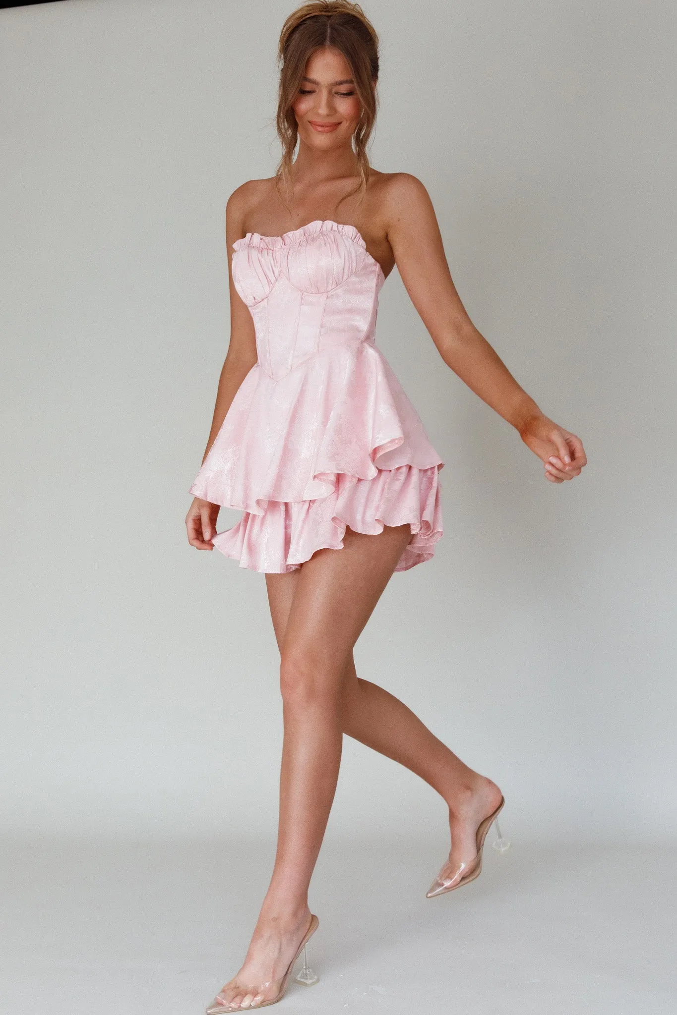 Paris Muse Gathered Bust Romper Pink sold by Selfie Leslie product image thumbnail 3
