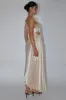 Brooklynn One-Shoulder Accordion Pleat Dress Champagne sold by Selfie Leslie