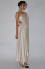 Brooklynn One-Shoulder Accordion Pleat Dress Champagne sold by Selfie Leslie