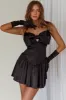 Spring Dance Flounce Hem Bow Dress Black sold by Selfie Leslie