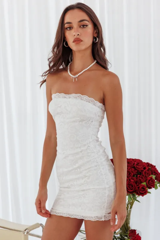 Must Be Love Lace Mini Dress White sold by Selfie Leslie