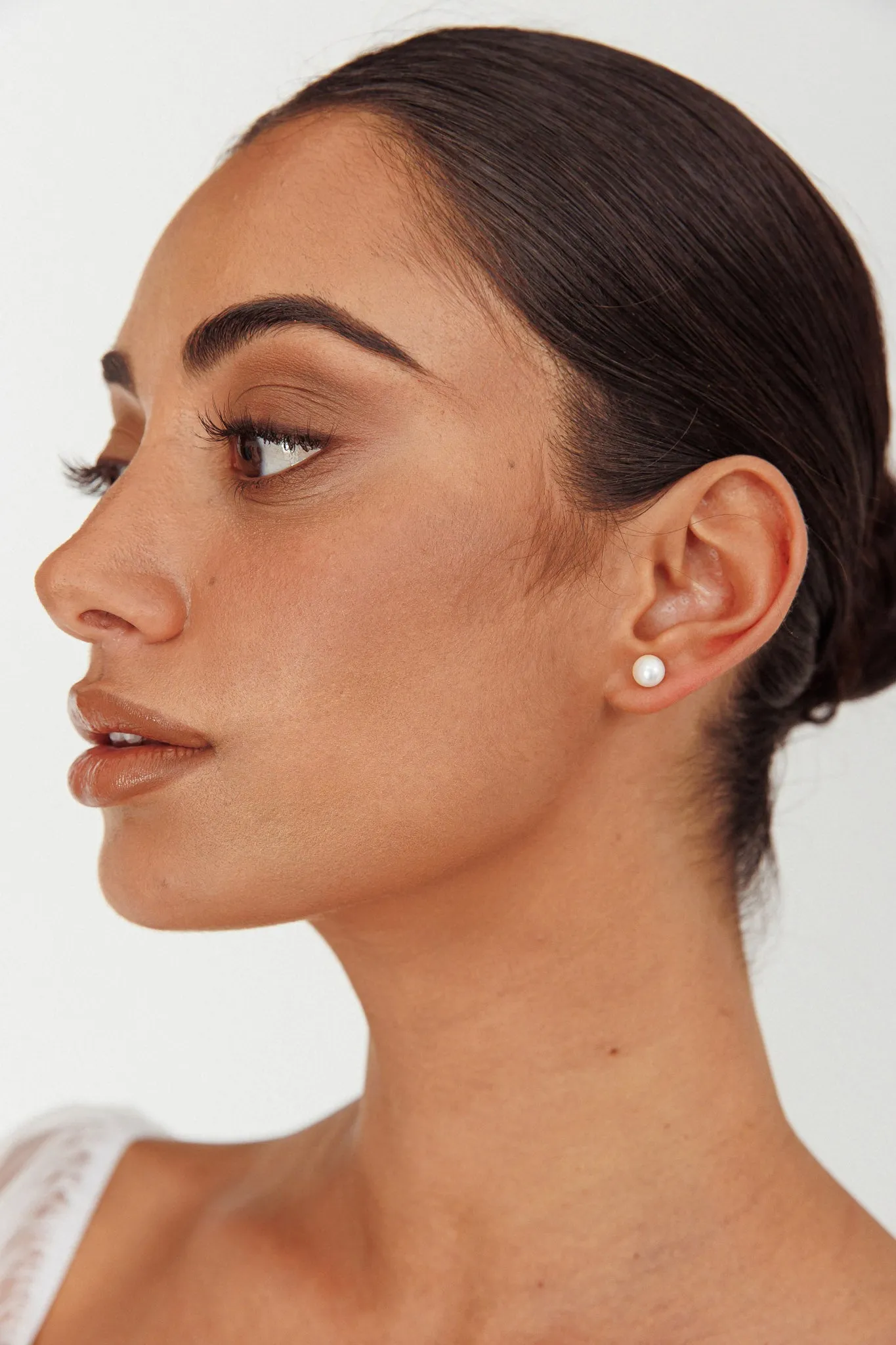 Tahyna Pearl Stud Earrings sold by Selfie Leslie product image thumbnail 3