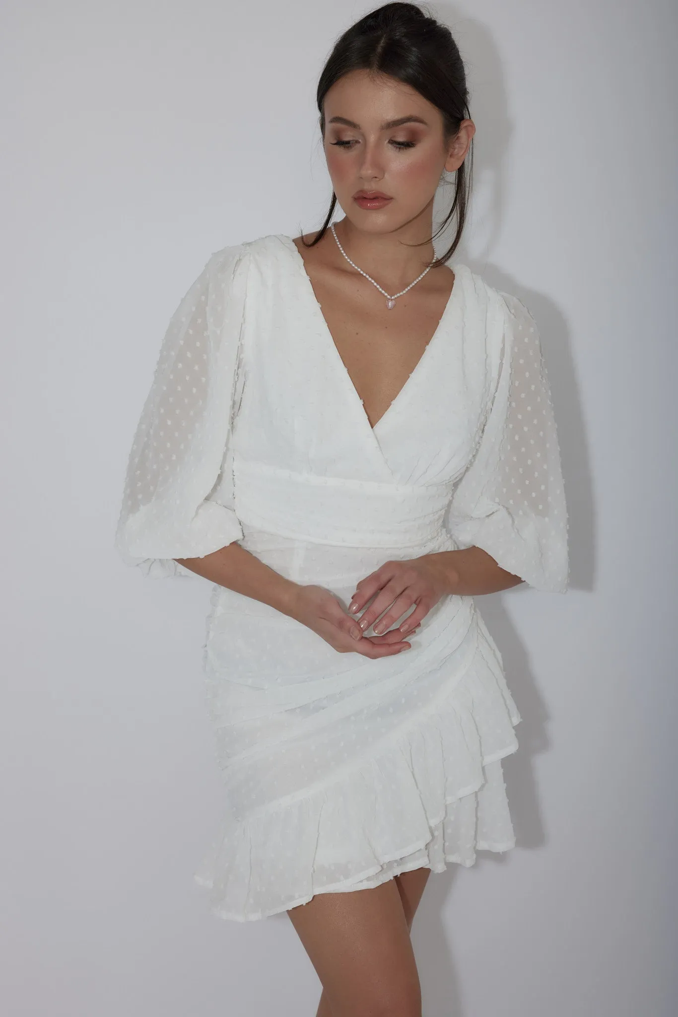 Wild Honey Hail Spot Mini Dress White sold by Selfie Leslie product image thumbnail 5