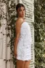 Ellina Sequin & Floral Embellished Mini Dress White sold by Selfie Leslie