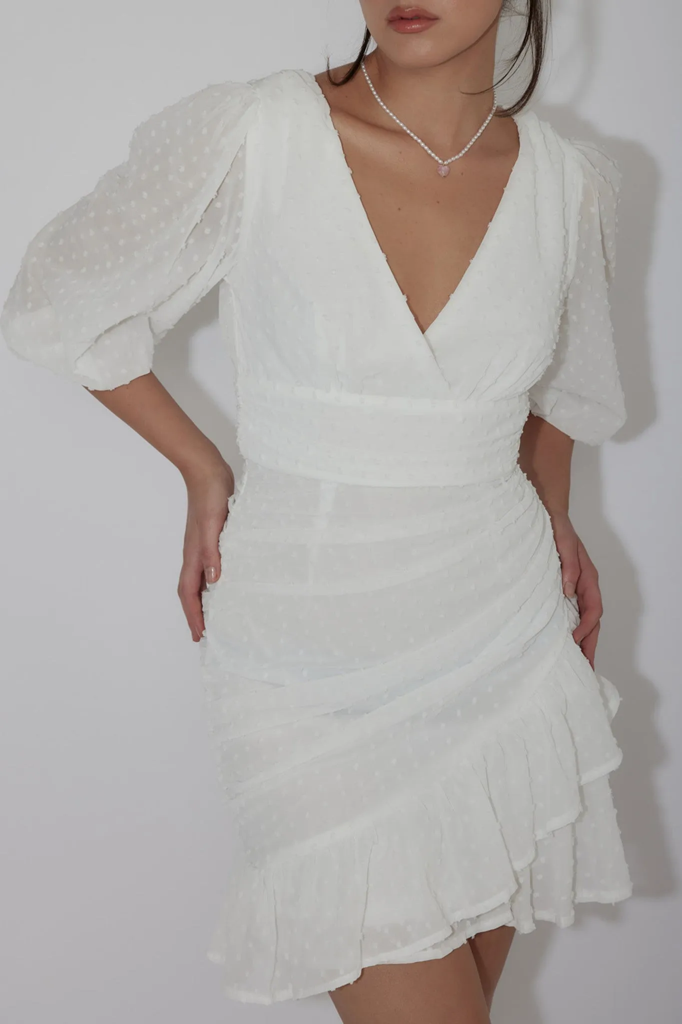 Wild Honey Hail Spot Mini Dress White sold by Selfie Leslie product image thumbnail 4