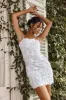 Ellina Sequin & Floral Embellished Mini Dress White sold by Selfie Leslie