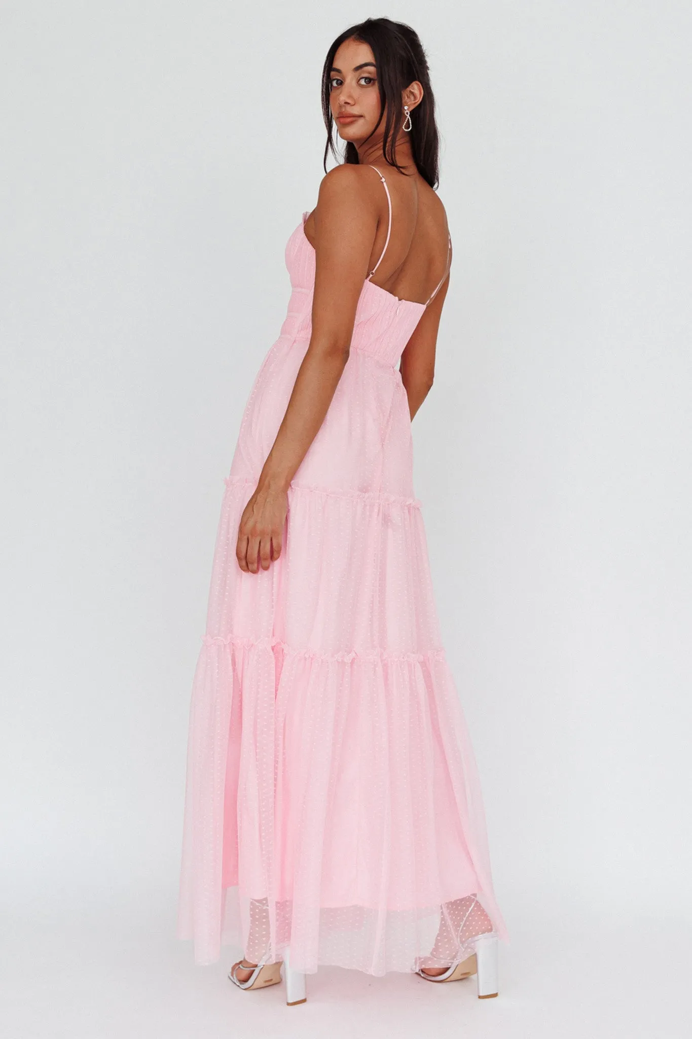 Calla Sweetheart Neckline Hail Spot Midi Dress Pink sold by Selfie Leslie product image thumbnail 2