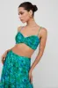 Tammi Tied Back Crop Top Floral Green sold by Selfie Leslie