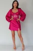 Trophy Long Sleeve Lace Bodice Mini Dress Plum sold by Selfie Leslie