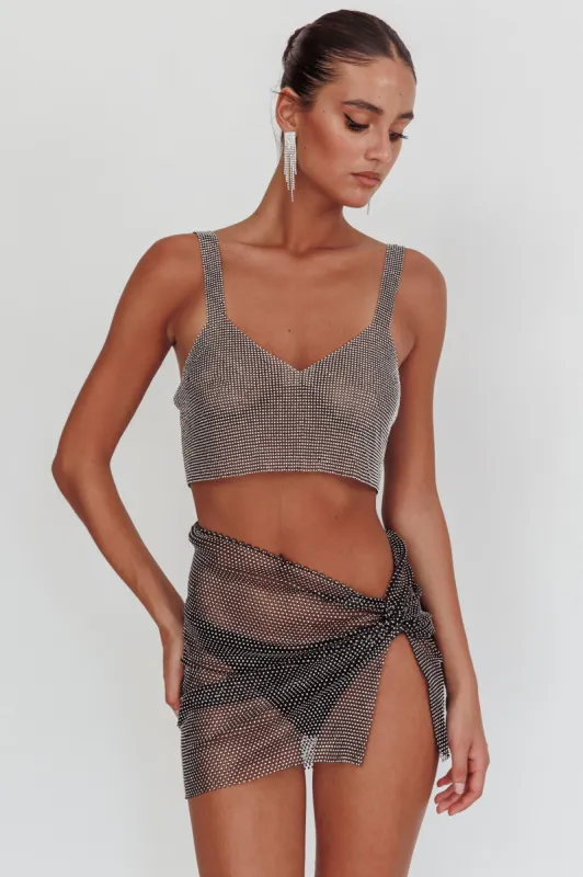 Lumina Diamante Crop Top Black sold by Selfie Leslie